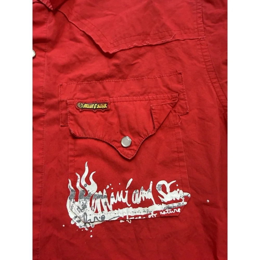 Vintage Maui‎ And Sons Short Sleeve Pearl Snap Button Up Shirt